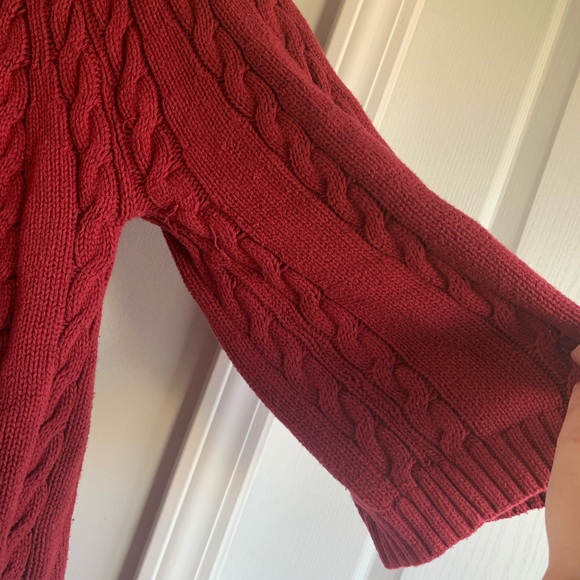 NorthStyle Women's Rich Red Cable Knit Sweater - Picture 6 of 11